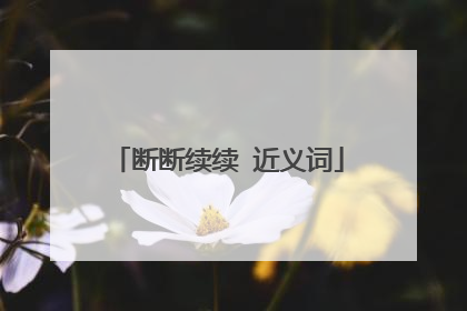 断断续续 近义词