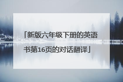 新版六年级下册的英语书第16页的对话翻译