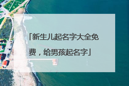 新生儿起名字大全免费,给男孩起名字