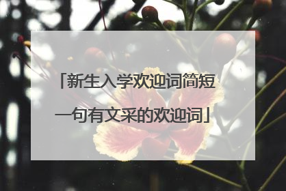 新生入学欢迎词简短 一句有文采的欢迎词