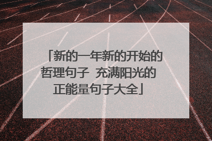 新的一年新的开始的哲理句子 充满阳光的正能量句子大全