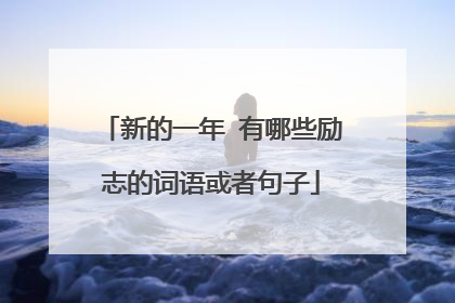 新的一年 有哪些励志的词语或者句子
