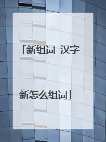 新组词 汉字新怎么组词