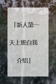 新人第一天上班自我介绍