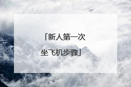 新人第一次坐飞机步骤