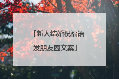 新人结婚祝福语发朋友圈文案