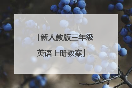 新人教版三年级英语上册教案