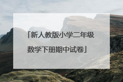 新人教版小学二年级数学下册期中试卷