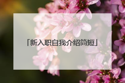 新入职自我介绍简短