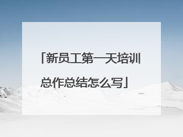 新员工第一天培训总作总结怎么写
