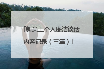 新员工个人廉洁谈话内容记录(三篇)