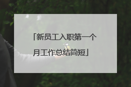 新员工入职第一个月工作总结简短