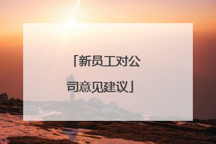 新员工对公司意见建议