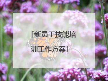 新员工技能培训工作方案