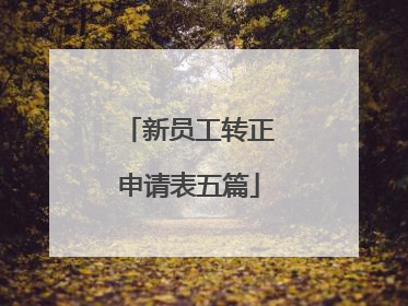 新员工转正申请表五篇
