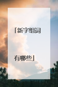新字组词有哪些