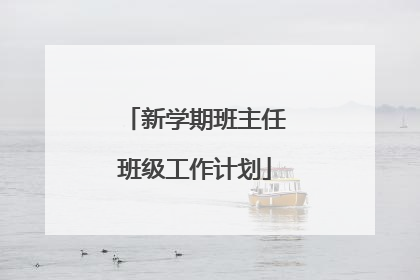新学期班主任班级工作计划