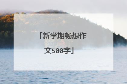 新学期畅想作文500字