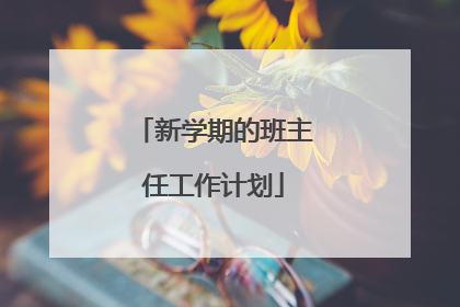 新学期的班主任工作计划
