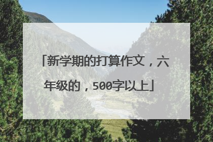 新学期的打算作文，六年级的，500字以上