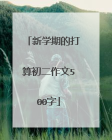 新学期的打算初二作文500字