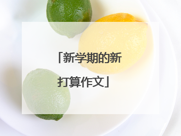 新学期的新打算作文