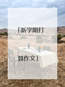 新学期打算作文