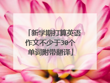 新学期打算英语作文不少于30个单词附带翻译