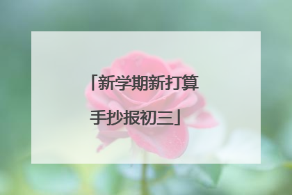 新学期新打算手抄报初三