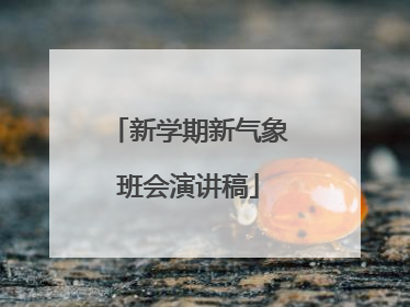 新学期新气象班会演讲稿