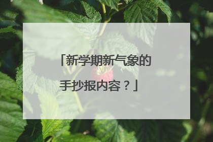 新学期新气象的手抄报内容？
