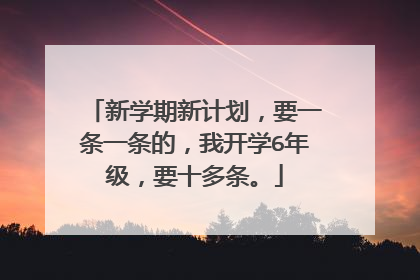新学期新计划,要一条一条的,我开学6年级,要十多条。