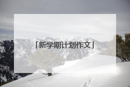 新学期计划作文