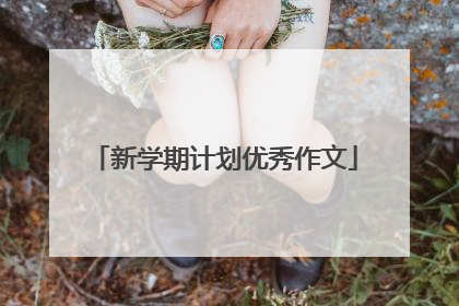 新学期计划优秀作文