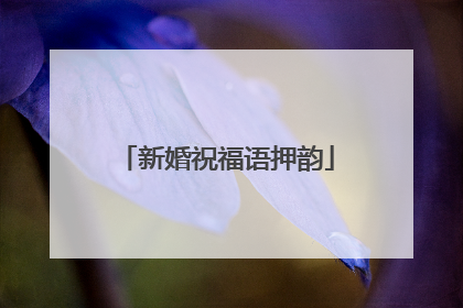 新婚祝福语押韵