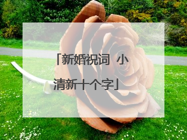 新婚祝词 小清新十个字