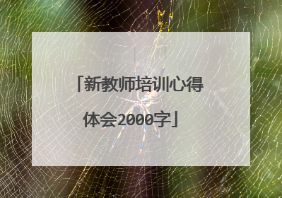 新教师培训心得体会2000字