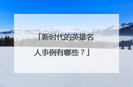 新时代的英雄名人事例有哪些?