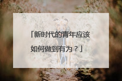 新时代的青年应该如何做到有为?