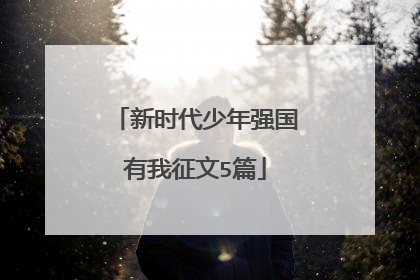新时代少年强国有我征文5篇