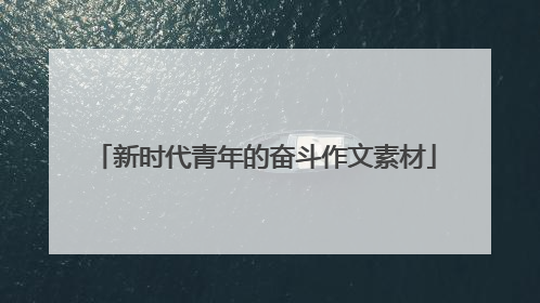 新时代青年的奋斗作文素材
