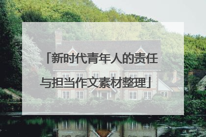 新时代青年人的责任与担当作文素材整理