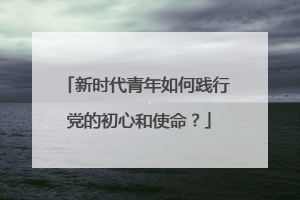 新时代青年如何践行党的初心和使命？