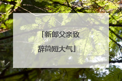 新郎父亲致辞简短大气