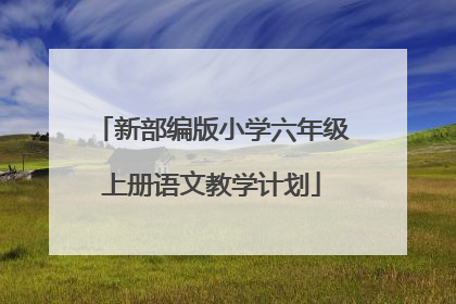 新部编版小学六年级上册语文教学计划