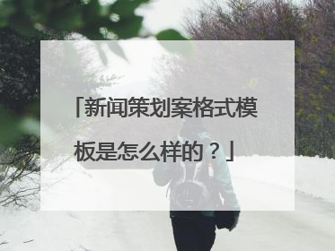 新闻策划案格式模板是怎么样的?