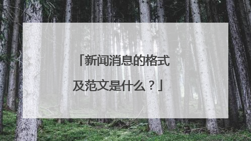 新闻消息的格式及范文是什么？