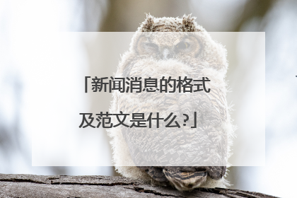 新闻消息的格式及范文是什么?