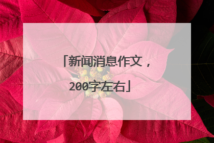 新闻消息作文，200字左右