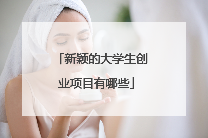 新颖的大学生创业项目有哪些